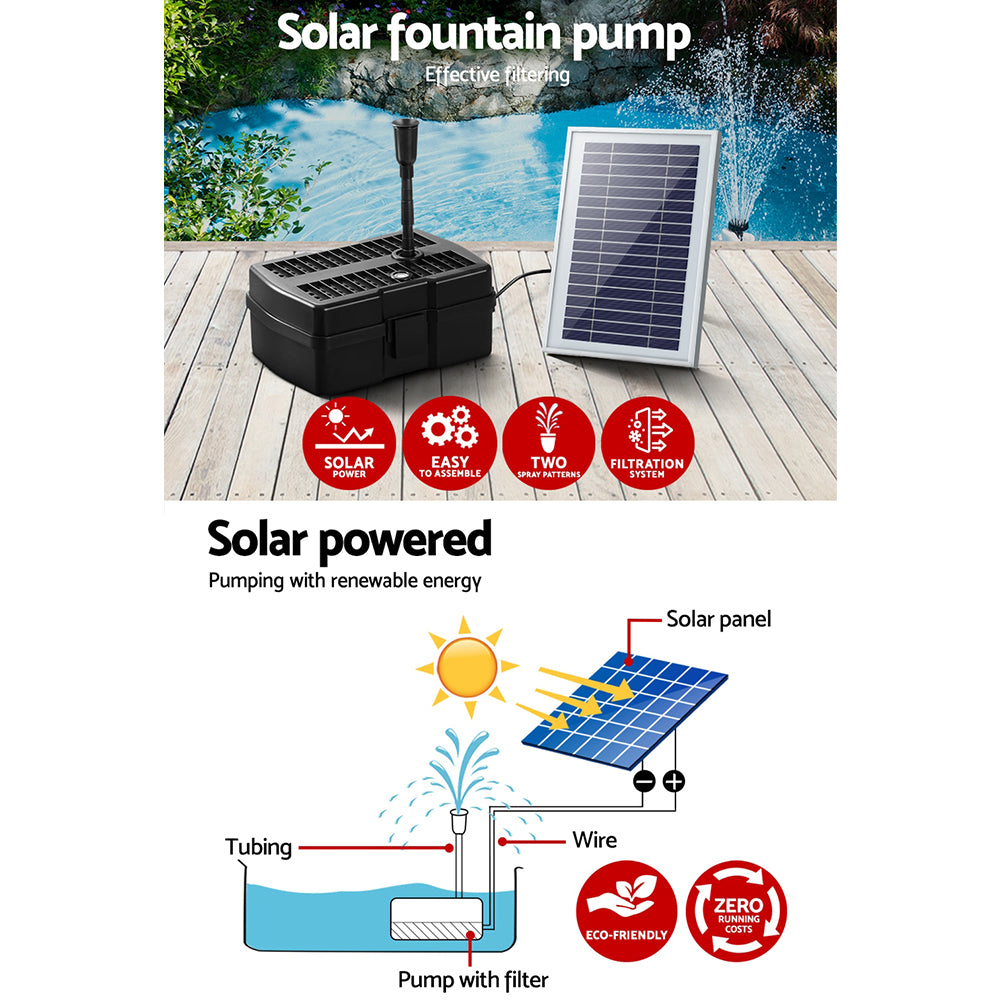 Gardeon Solar Pond Pump with Filter Box 4.6FT - ShopFrenzy
