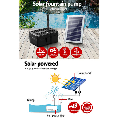 Gardeon Solar Pond Pump with Filter Box 4.6FT - ShopFrenzy