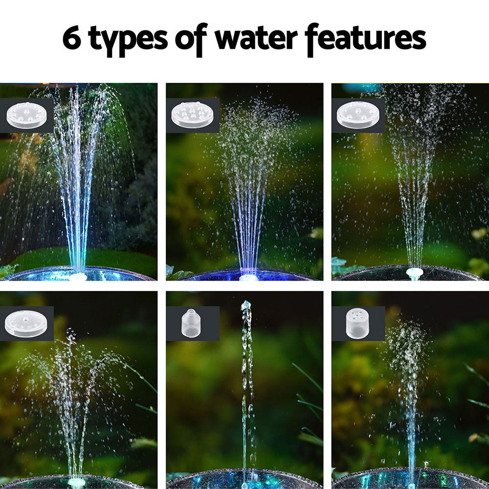 Gardeon Floating Solar Pond Water Fountain Pump Outdoor Fountains LED Light - ShopFrenzy