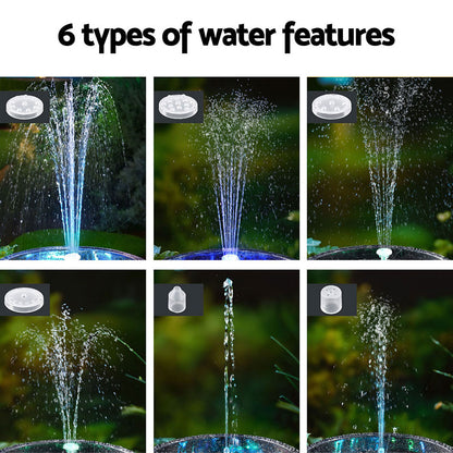Gardeon Floating Solar Pond Water Fountain Pump Outdoor Fountains LED Light - ShopFrenzy