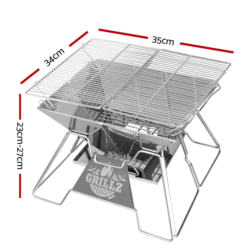 Grillz Fire Pit BBQ Grill with Carry Bag Portable - ShopFrenzy