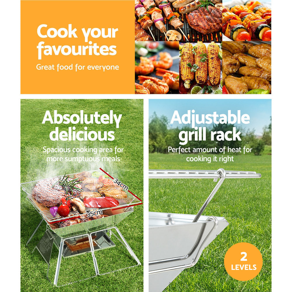 Grillz Fire Pit BBQ Grill with Carry Bag Portable - ShopFrenzy