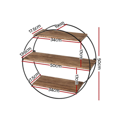Artiss Floating Wall Shelf Round 3-Tier - ShopFrenzy