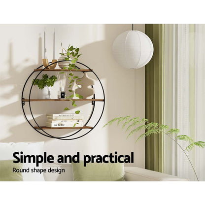 Artiss Floating Wall Shelf Round 3-Tier - ShopFrenzy