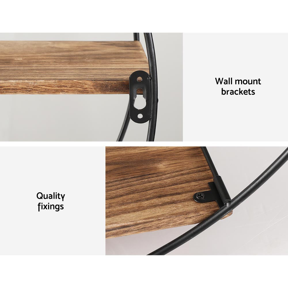 Artiss Floating Wall Shelf Round 3-Tier - ShopFrenzy