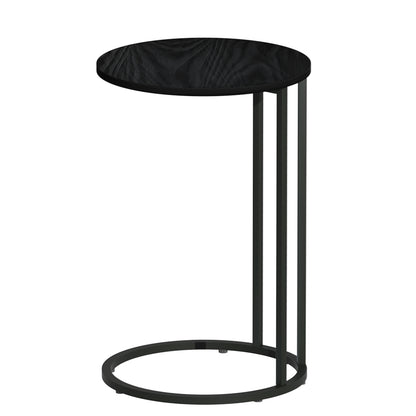 Artiss Coffee Table Side Table Round Black Martha - ShopFrenzy