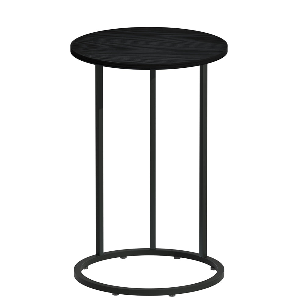 Artiss Coffee Table Side Table Round Black Martha - ShopFrenzy
