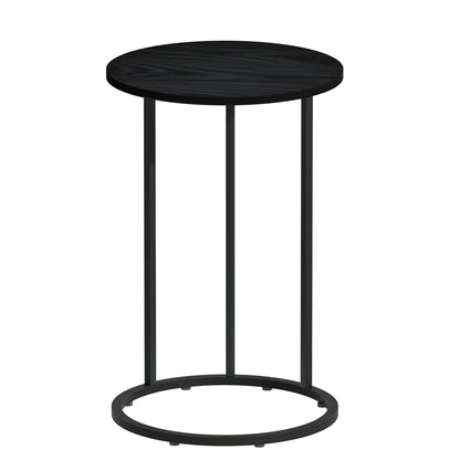 Artiss Coffee Table Side Table Round Black Martha - ShopFrenzy