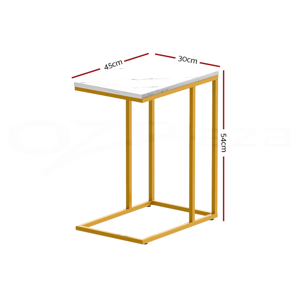Artiss Coffee Table Side Table Marble Effect Emma - ShopFrenzy