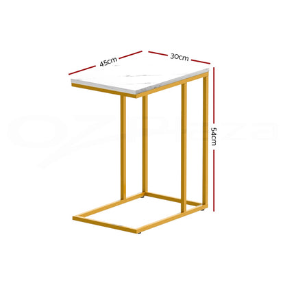 Artiss Coffee Table Side Table Marble Effect Emma - ShopFrenzy