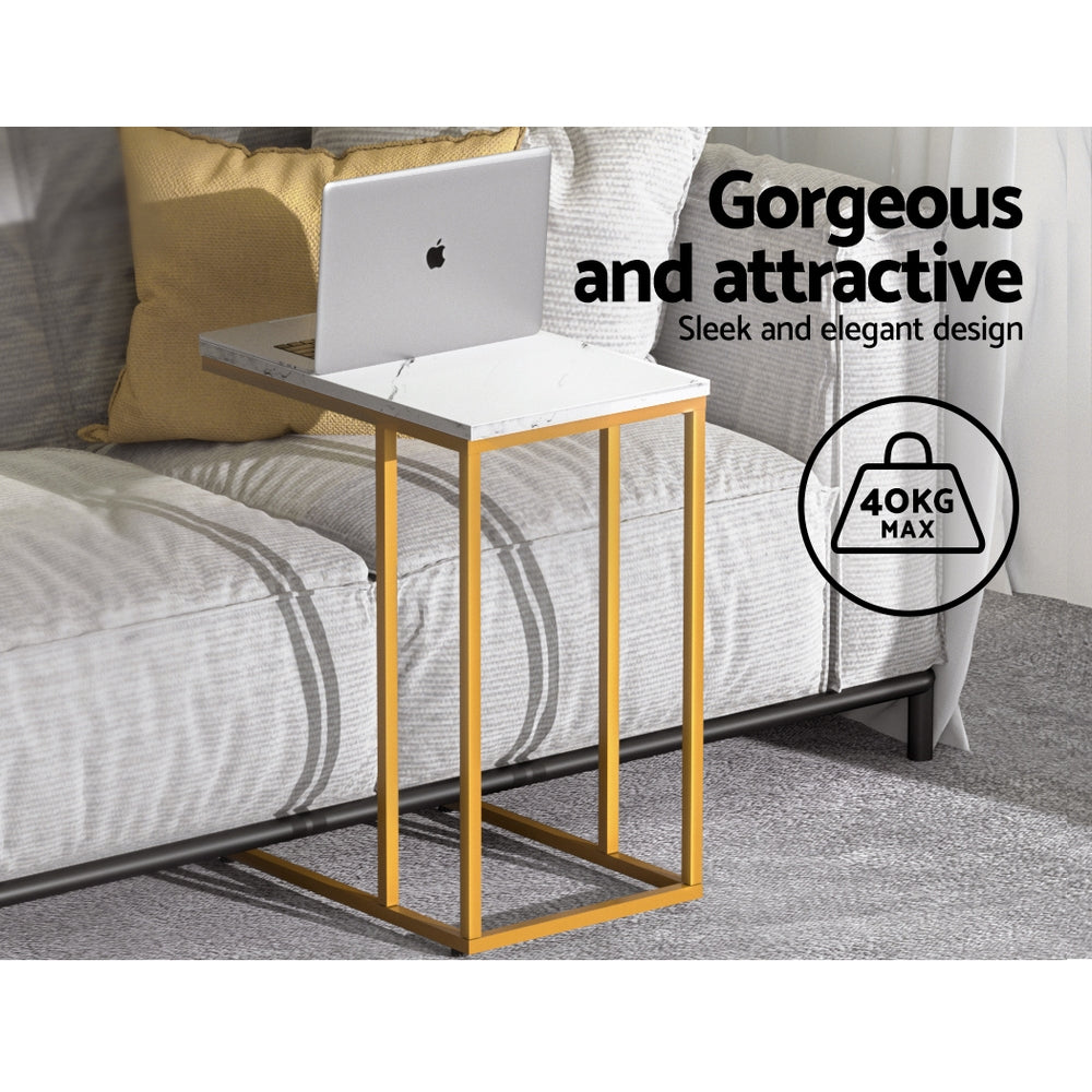Artiss Coffee Table Side Table Marble Effect Emma - ShopFrenzy