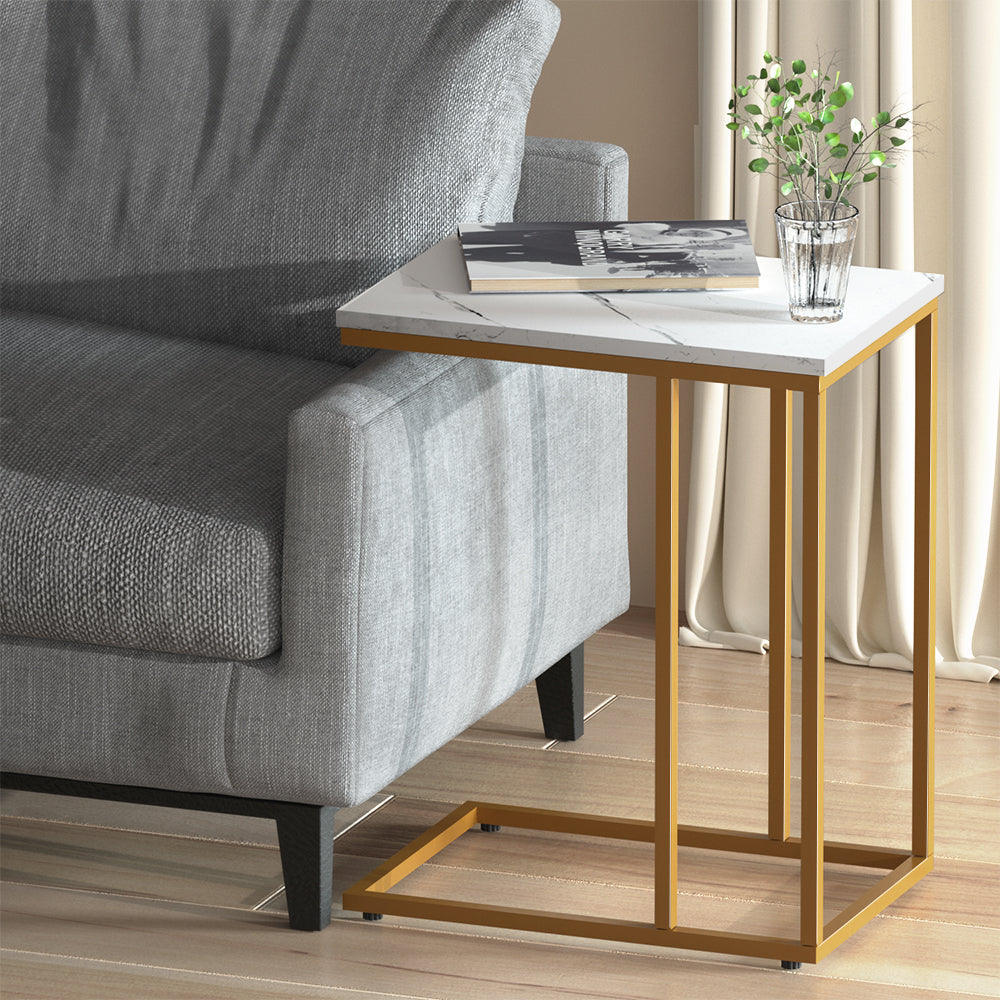 Artiss Coffee Table Side Table Marble Effect Emma - ShopFrenzy