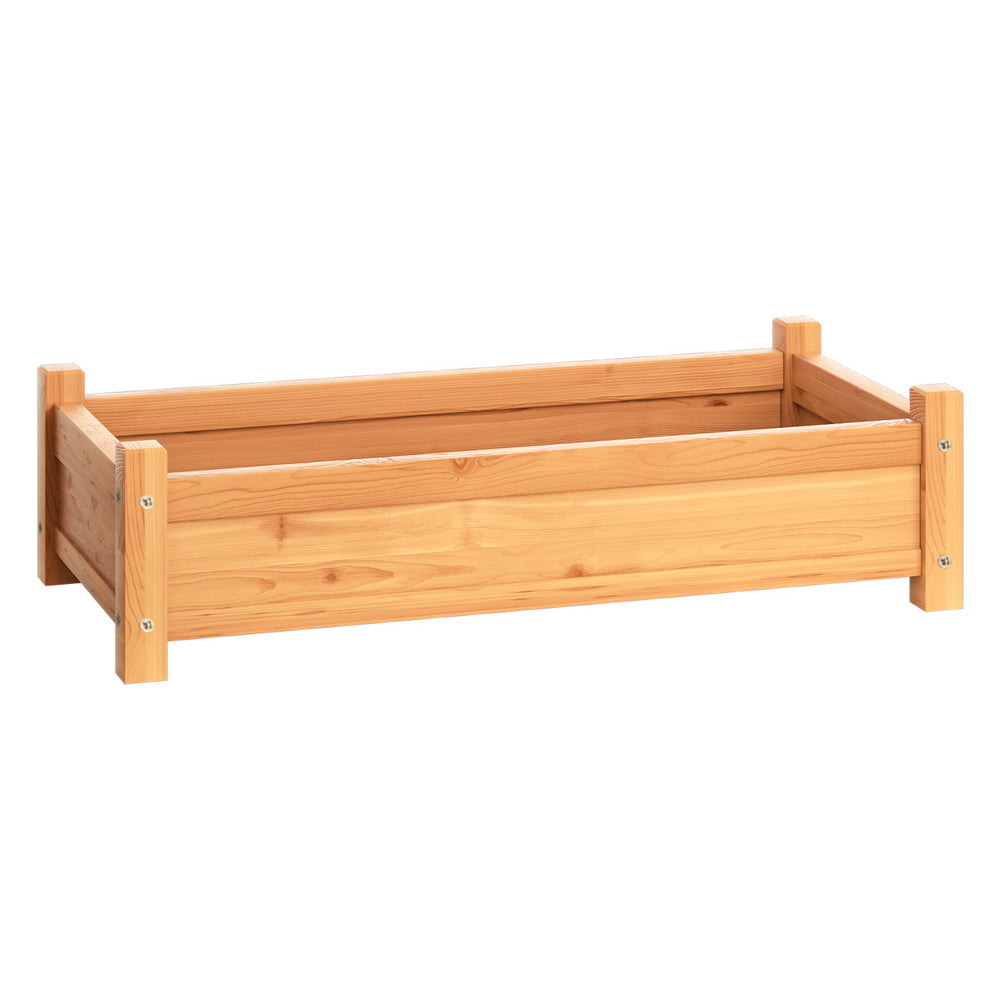 Green Fingers Garden Bed 65x33x16cm Wooden Planter Box Raised Container Growing - ShopFrenzy