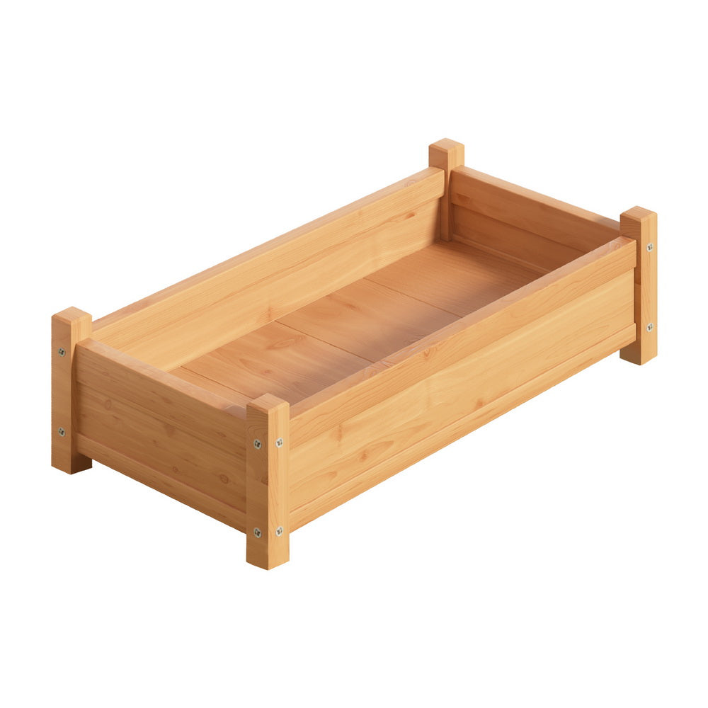Green Fingers Garden Bed 65x33x16cm Wooden Planter Box Raised Container Growing - ShopFrenzy