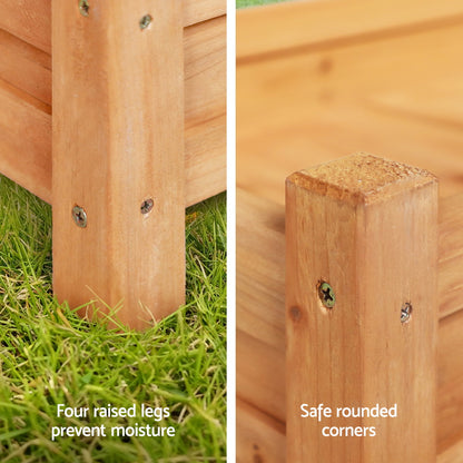 Green Fingers Garden Bed 65x33x16cm Wooden Planter Box Raised Container Growing - ShopFrenzy