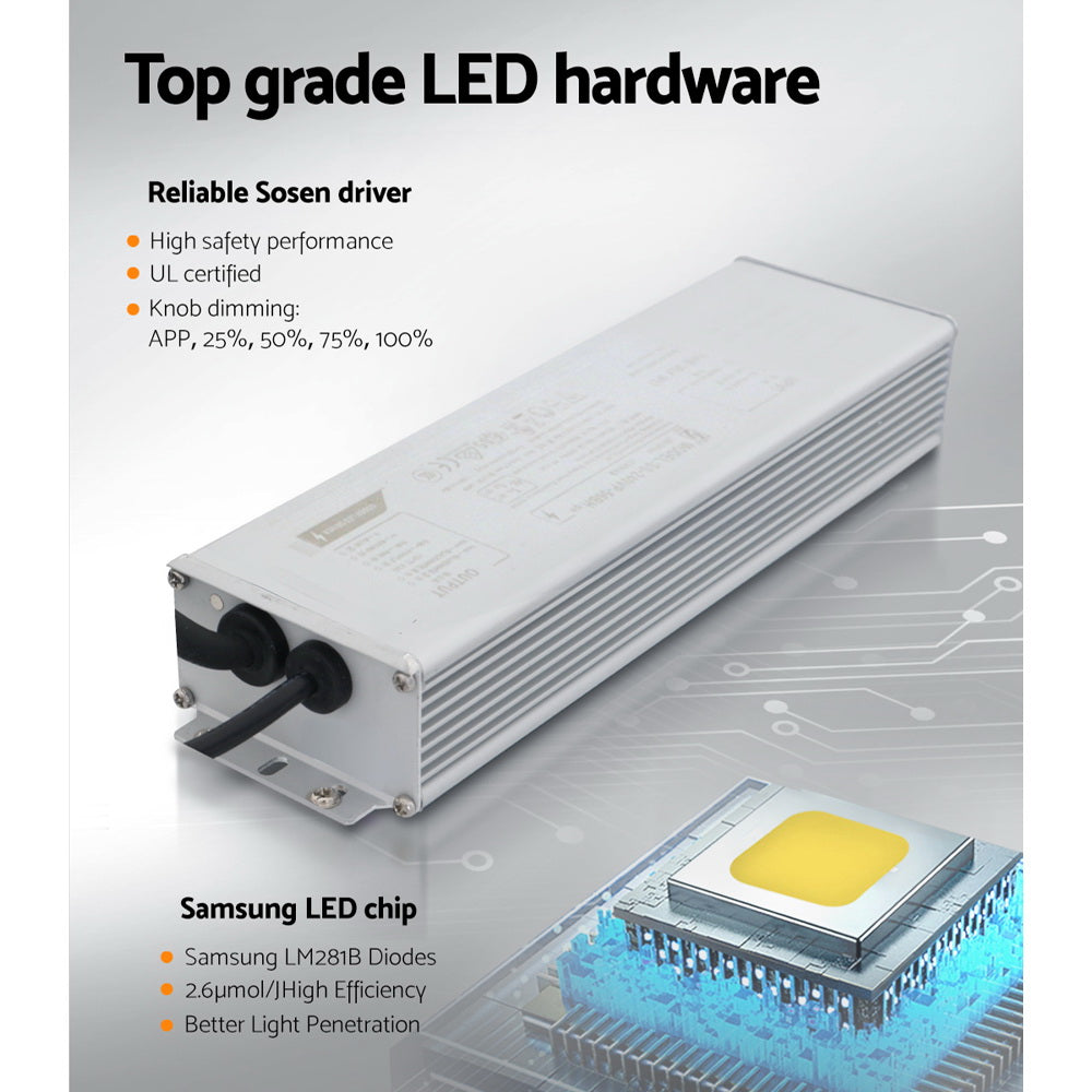 Green Fingers Max 2200W Grow Light LED Full Spectrum Indoor Plant All Stage Growth - ShopFrenzy