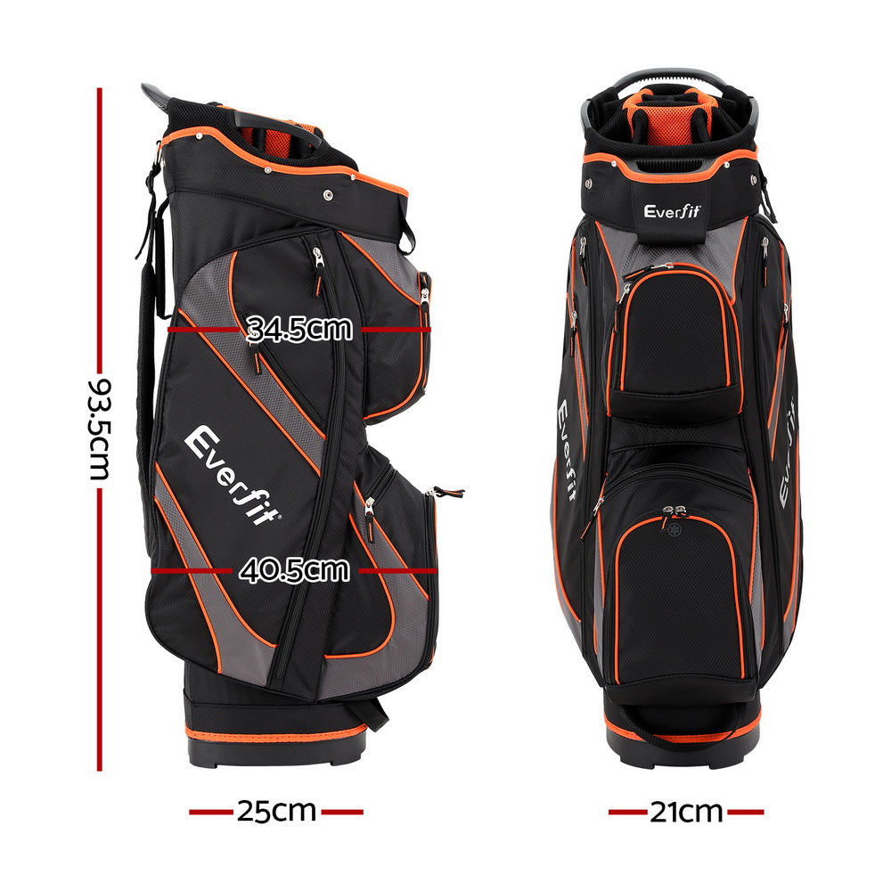 Everfit 14 Ways Dividers Golf Bag Stand Insulated Carry Bag Zippered Rain Cover - ShopFrenzy