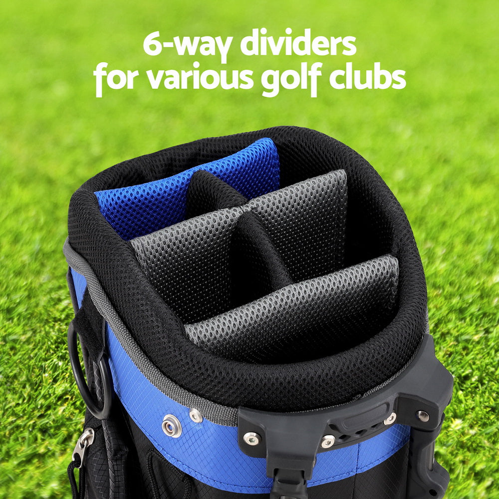Everfit 6 Way Dividers Golf Bag Stand Insulated Carry Bag Zippered Rain Cover - ShopFrenzy