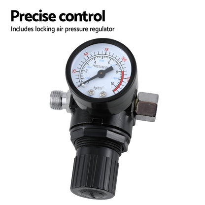 Giantz 2PC HVLP Spray Gun Paint Gun Gravity Feed 0.8mm 1.4,mm Nozzles Included - ShopFrenzy