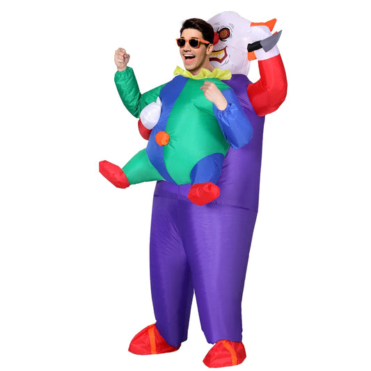 Inflatable Clown Costume Adult Suit Blow Up Party Fancy Dress Halloween Cosplay - ShopFrenzy