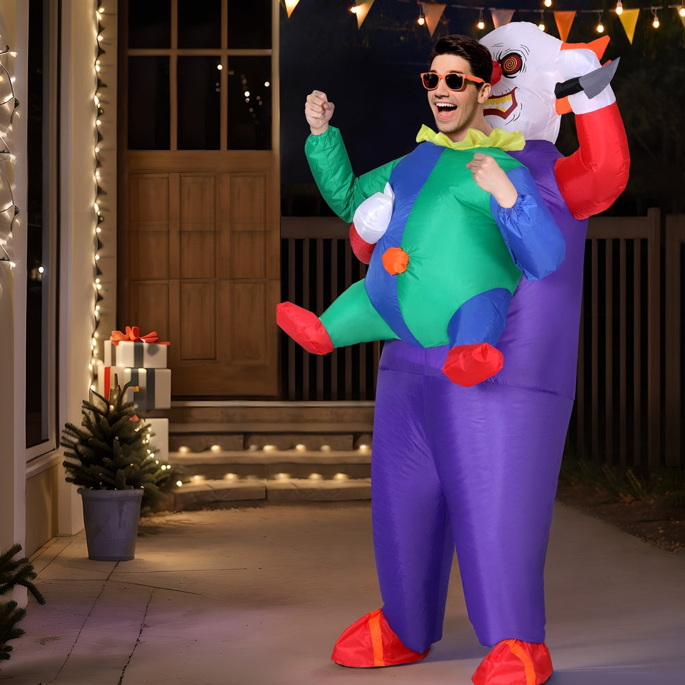 Inflatable Clown Costume Adult Suit Blow Up Party Fancy Dress Halloween Cosplay - ShopFrenzy