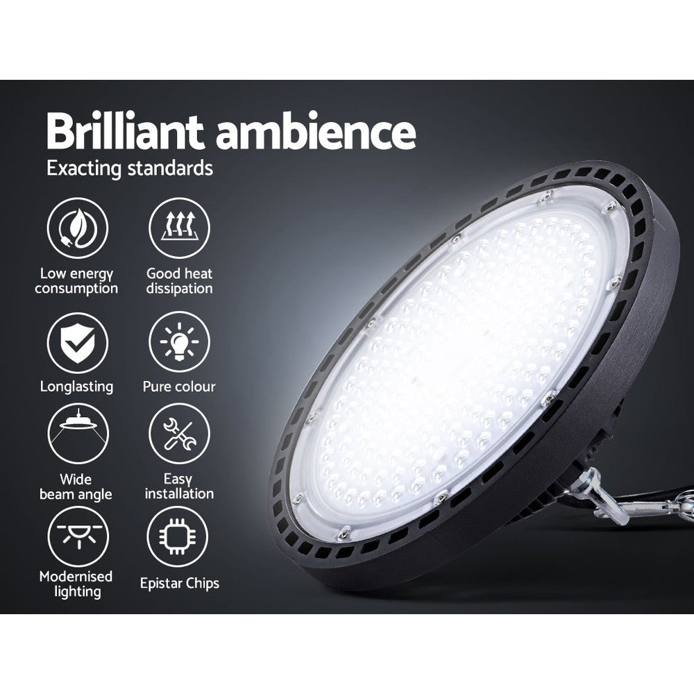 Leier LED High Bay Lights 100W UFO Industrial Workshop Warehouse Factory Lamp - ShopFrenzy