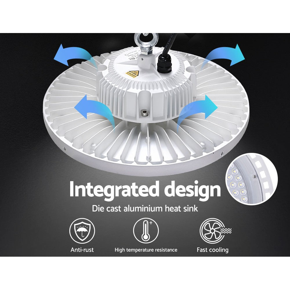 Leier LED High Bay Lights 150W UFO Industrial Shed Warehouse Factory Lamp White - ShopFrenzy