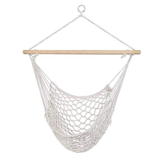 Gardeon Hammock Chair Outdoor Hanging Camping Mesh Indoor Cream - ShopFrenzy