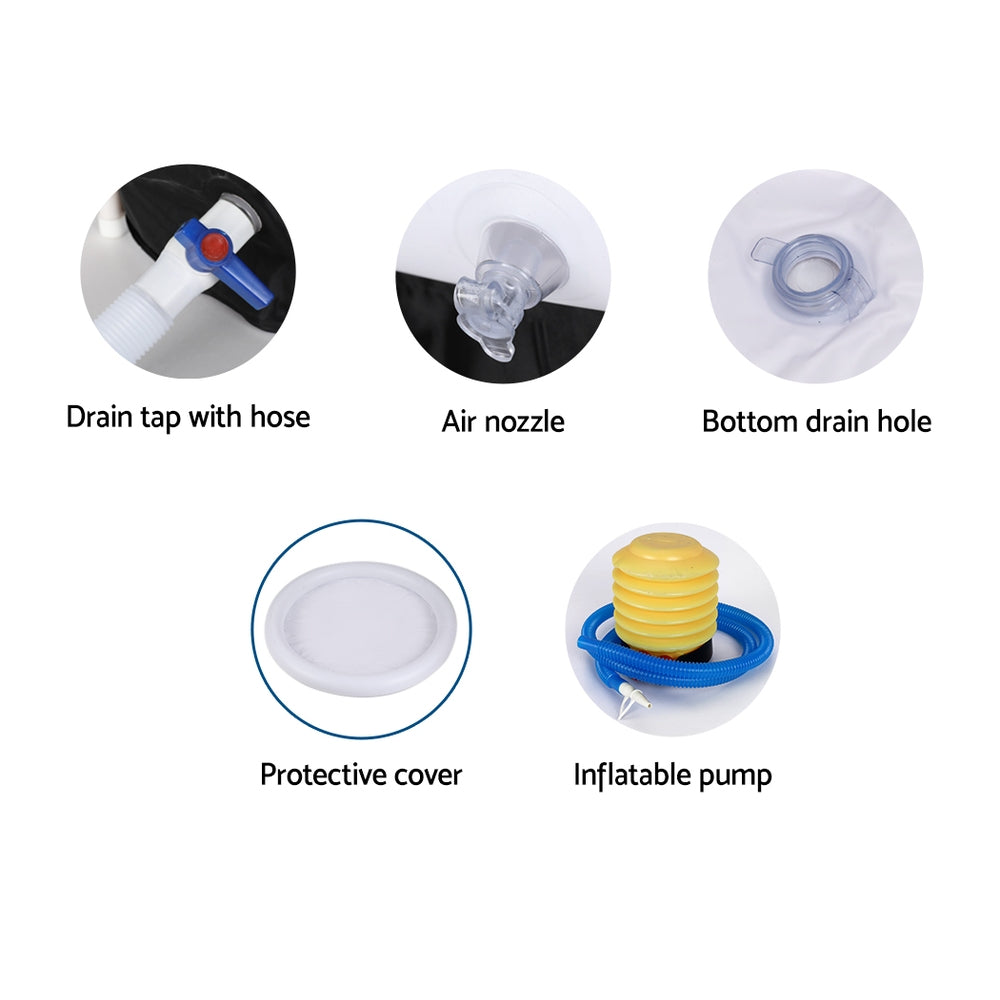 Weisshorn Portable Ice Bath Tub 80X80CM Inflatable Folding Bathtub Spa Massage - ShopFrenzy
