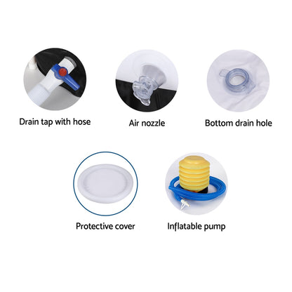 Weisshorn Portable Ice Bath Tub 80X80CM Inflatable Folding Bathtub Spa Massage - ShopFrenzy