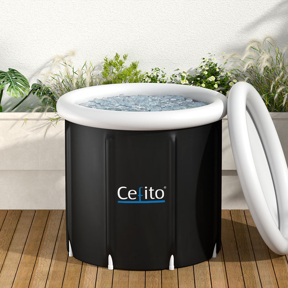 Weisshorn Portable Ice Bath Tub 80X80CM Inflatable Folding Bathtub Spa Massage - ShopFrenzy
