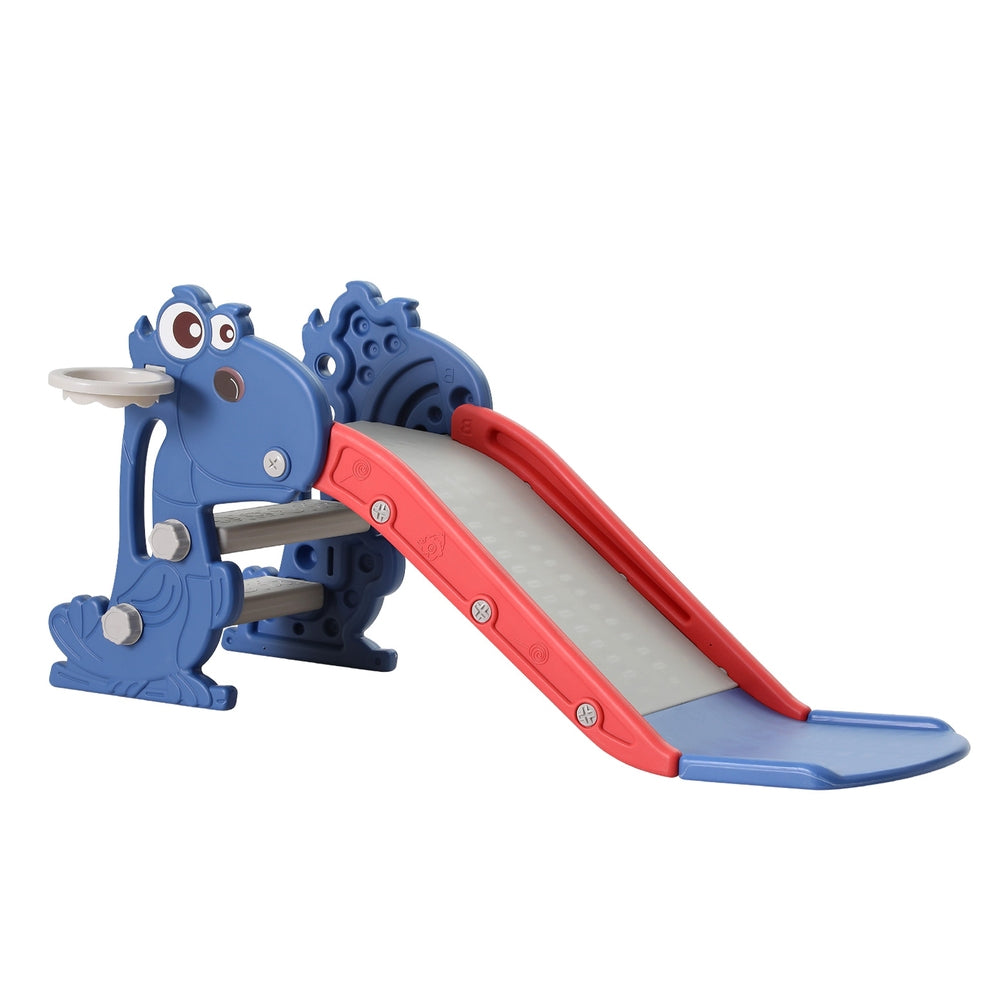 Keezi Kids Slide Set Basketball Hoop Outdoor Playground Toy Dragon 90cm Blue - ShopFrenzy