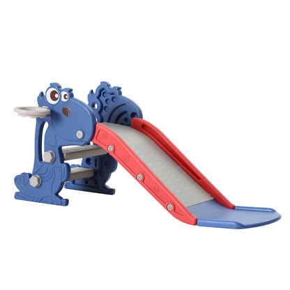 Keezi Kids Slide Set Basketball Hoop Outdoor Playground Toy Dragon 90cm Blue - ShopFrenzy