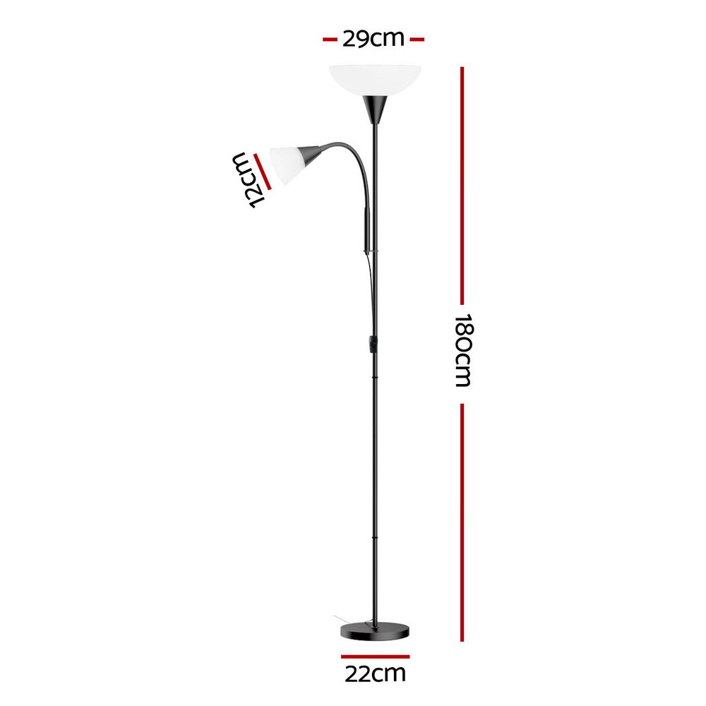 Artiss Floor Lamp Mother and Child Modern Home Living Room Office Reading Black - ShopFrenzy