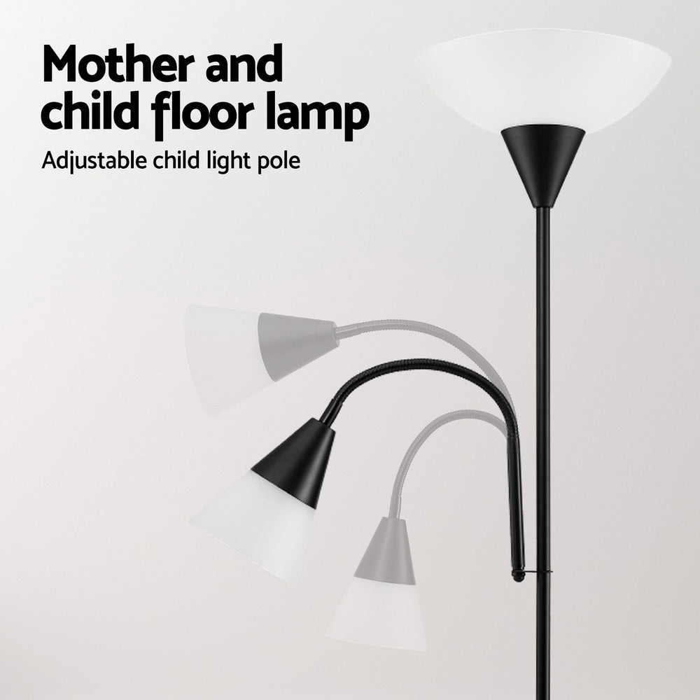 Artiss Floor Lamp Mother and Child Modern Home Living Room Office Reading Black - ShopFrenzy