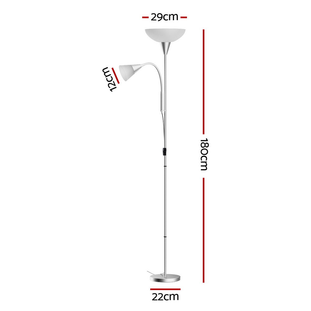 Artiss Floor Lamp Mother and Child Modern Home Living Room Office Reading Silver - ShopFrenzy