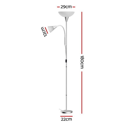 Artiss Floor Lamp Mother and Child Modern Home Living Room Office Reading Silver - ShopFrenzy