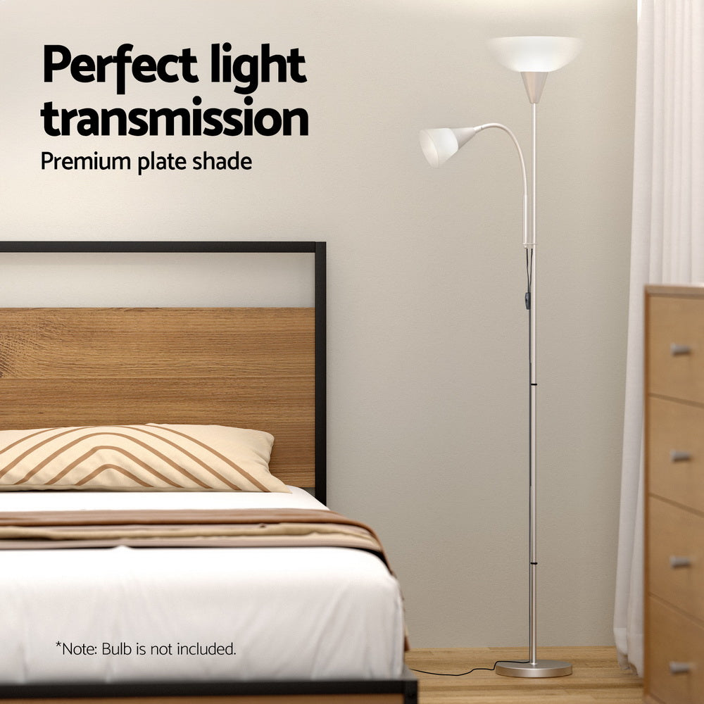Artiss Floor Lamp Mother and Child Modern Home Living Room Office Reading Silver - ShopFrenzy