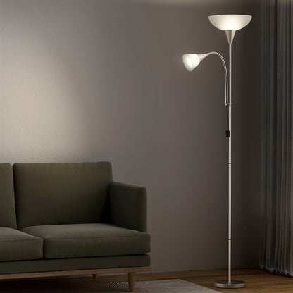 Artiss Floor Lamp Mother and Child Modern Home Living Room Office Reading Silver - ShopFrenzy