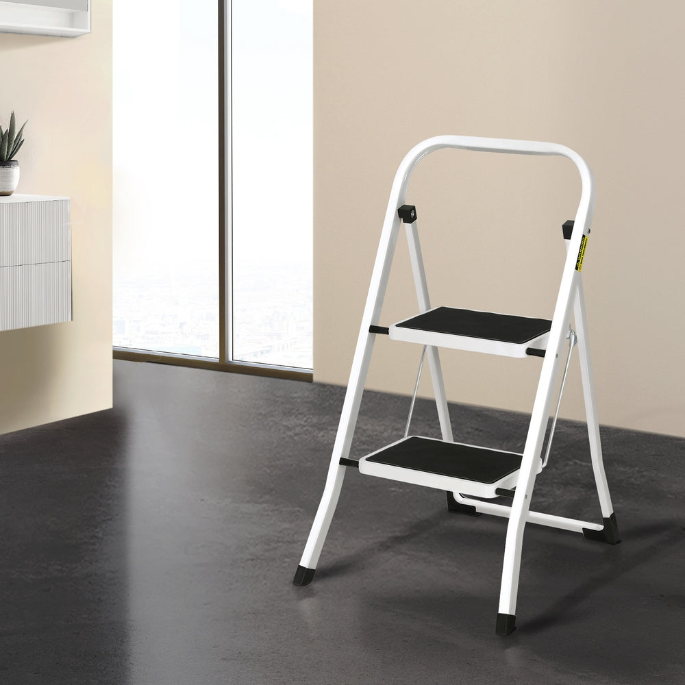 Giantz 2 Step Ladder Multi-Purpose Folding Steel Light Weight Platform - ShopFrenzy