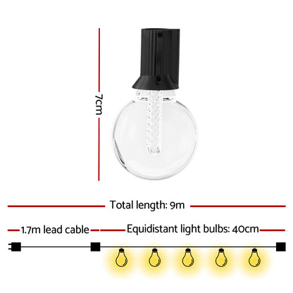 Gardeon Smart Festoon Lights Outdoor Waterproof RGB LED String Light WiFi APP - ShopFrenzy