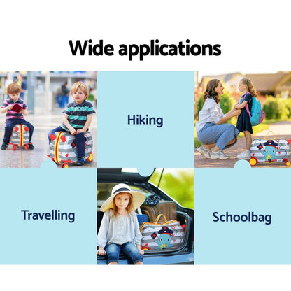 Wanderlite 17" Kids Ride On Luggage Children Suitcase Trolley Travel Octopus - ShopFrenzy