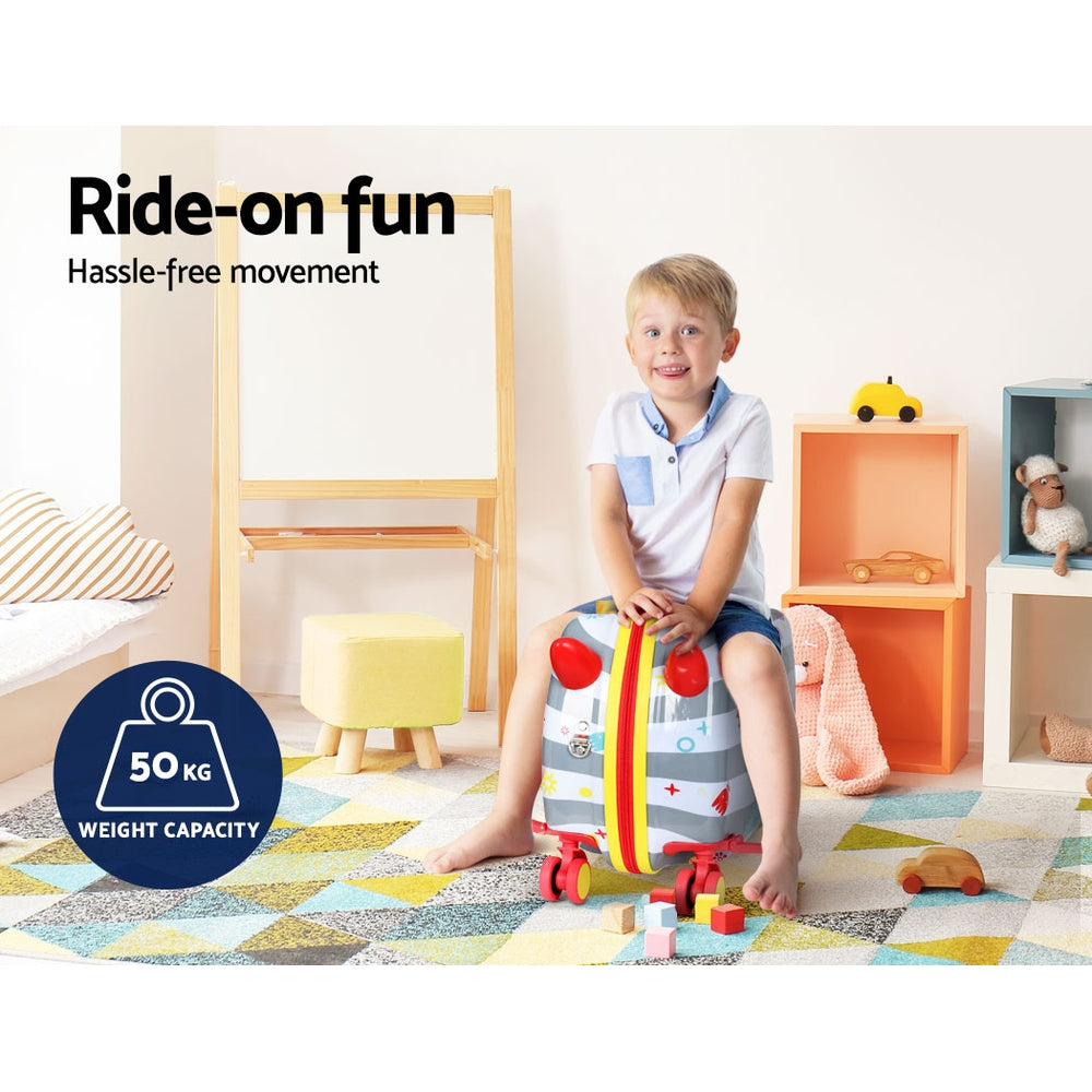 Wanderlite 17" Kids Ride On Luggage Children Suitcase Trolley Travel Octopus - ShopFrenzy