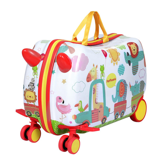 Wanderlite 17" Kids Ride On Luggage Children Suitcase Trolley Travel Zoo - ShopFrenzy