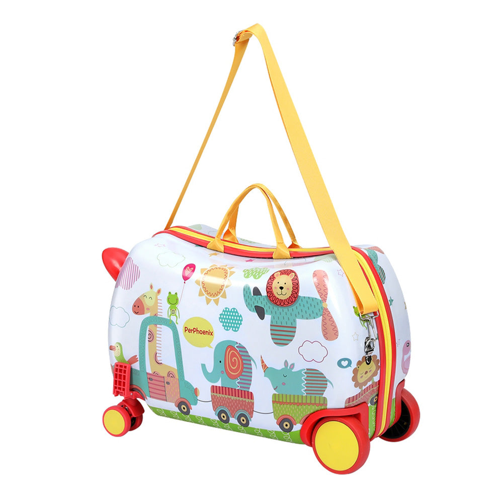 Wanderlite 17" Kids Ride On Luggage Children Suitcase Trolley Travel Zoo - ShopFrenzy