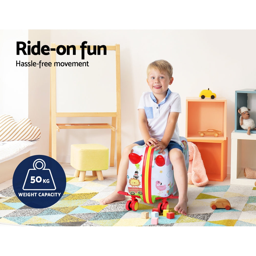 Wanderlite 17" Kids Ride On Luggage Children Suitcase Trolley Travel Zoo - ShopFrenzy