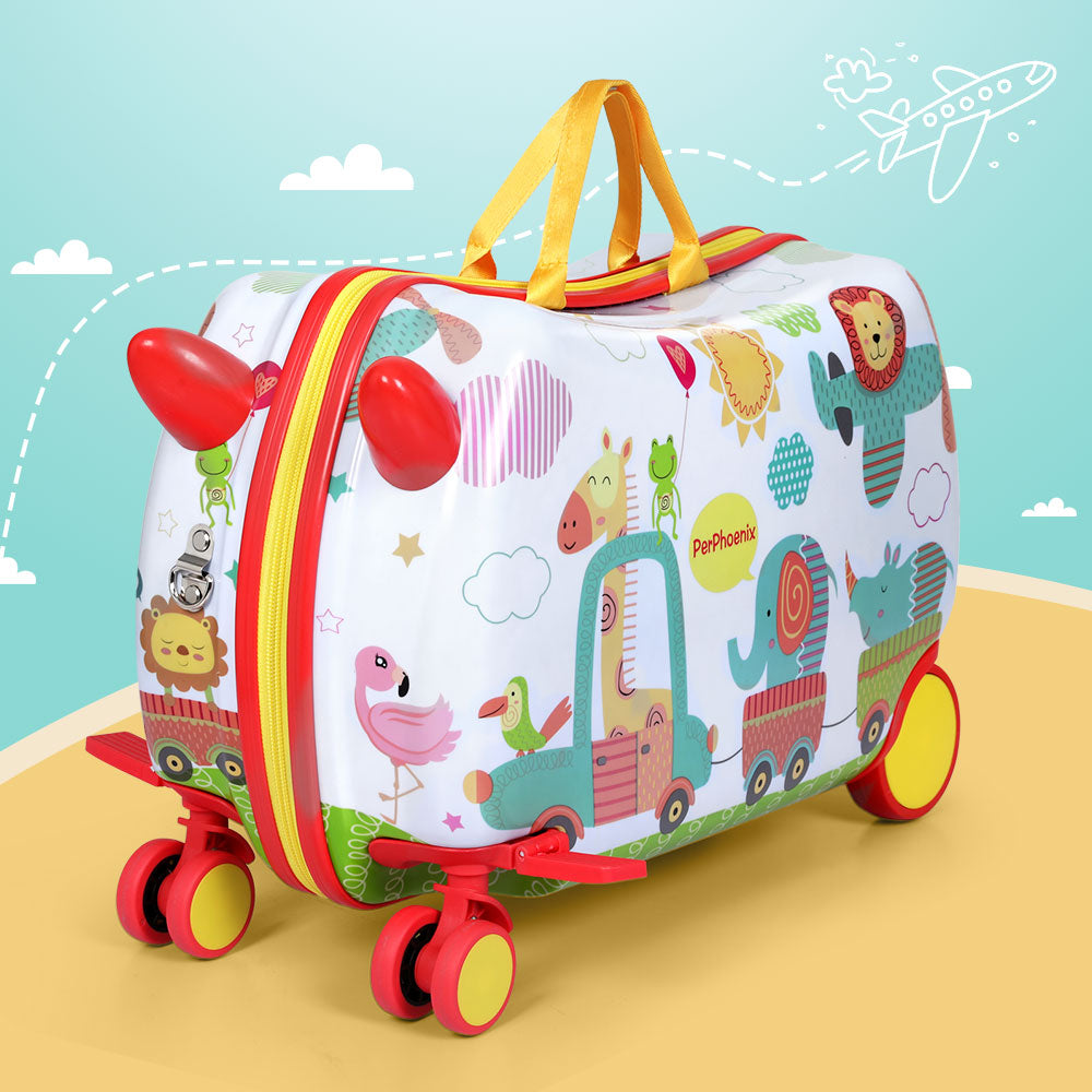 Wanderlite 17" Kids Ride On Luggage Children Suitcase Trolley Travel Zoo - ShopFrenzy