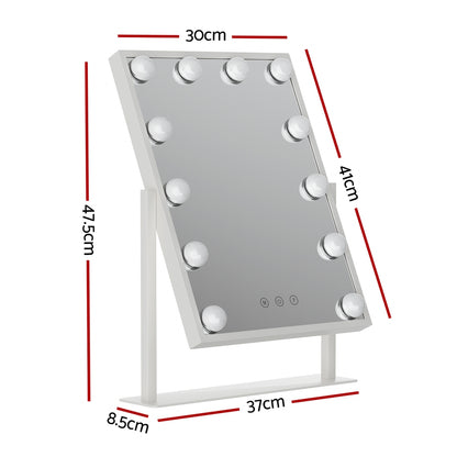 Embellir Makeup Mirror 30x41cm Hollywood Vanity with LED Light Rotation Tabletop - ShopFrenzy