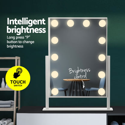Embellir Makeup Mirror 30x41cm Hollywood Vanity with LED Light Rotation Tabletop - ShopFrenzy