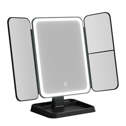 Embellir LED Makeup Mirror Tri-fold Lighted Vanity Mirrors 1X2X3X Magnifications - ShopFrenzy